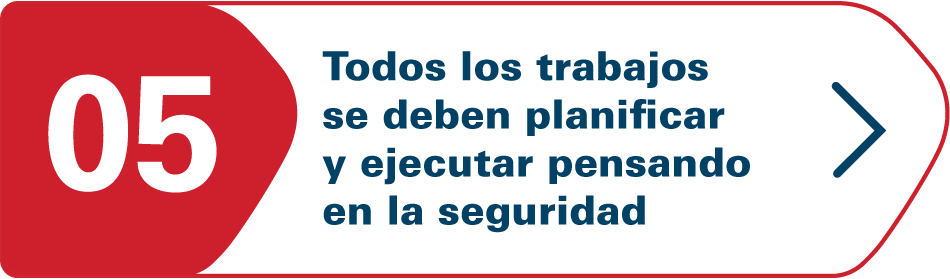 Todos los trabajos se deben planificar y ejecutar pensando en la seguridad